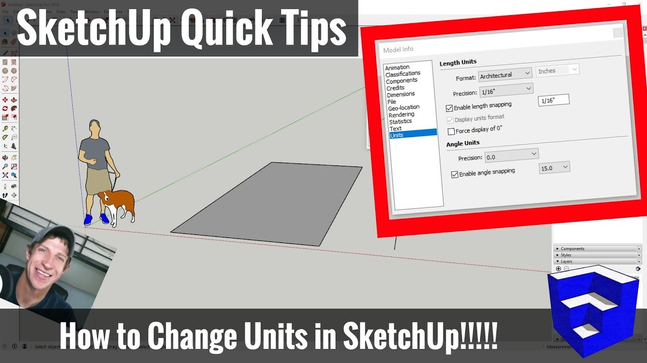 How To Change The Units Of Measure In SketchUp Feet To Inches Setting 