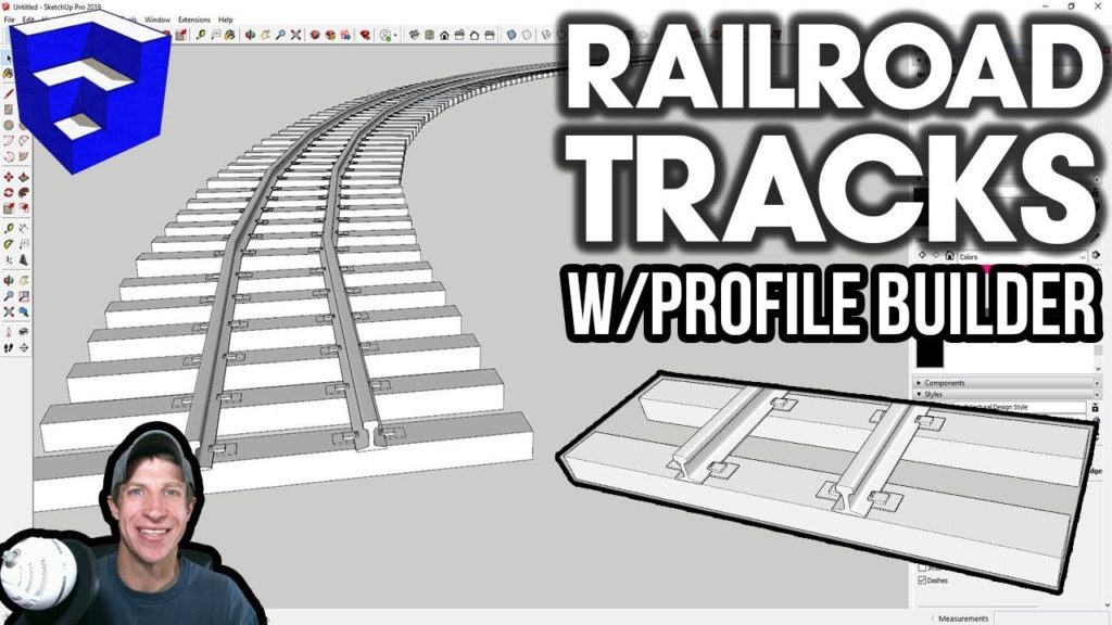 EASY RAILROAD TRACK ASSEMBLY With Profile Builder For SketchUp The