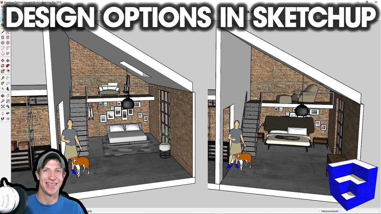 Showing Multiple Furniture Options in SketchUp - INTERIOR DESIGN