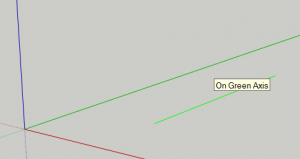 SketchUp Line on Green Axis