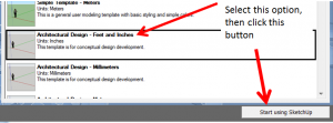 SketchUp Template Selection