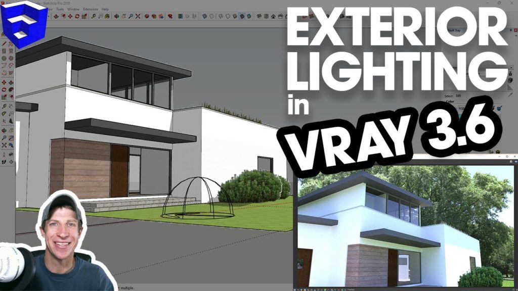 EXTERIOR LIGHTING IN VRAY for SketchUp 3.6 with HDRI, Dome Lights, and ...