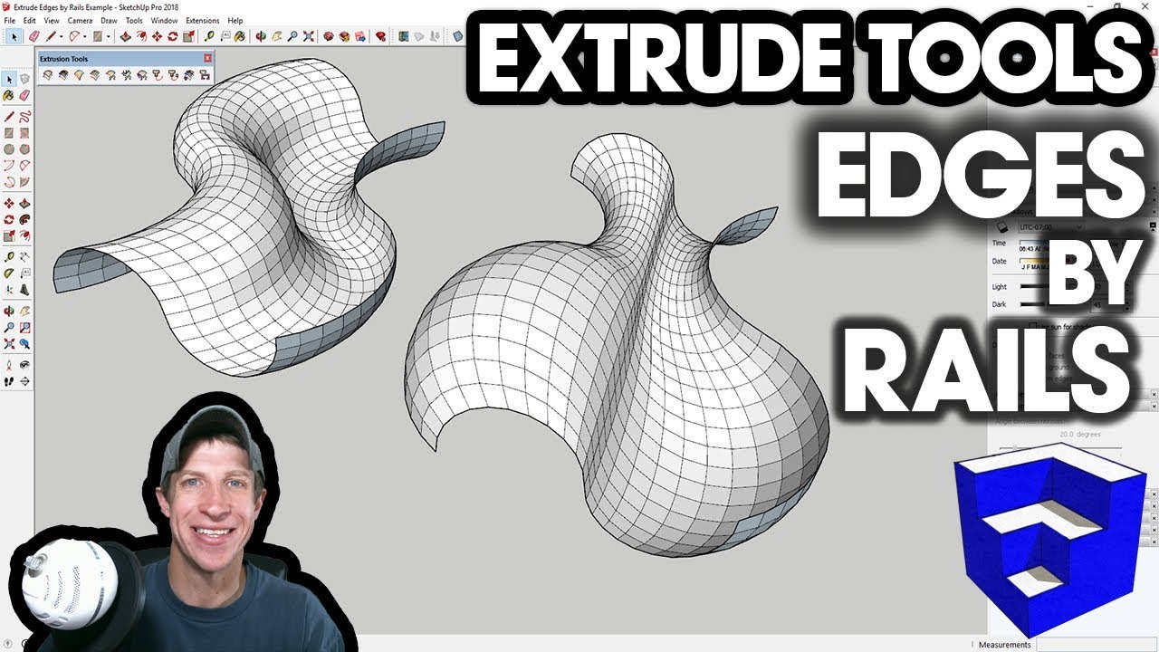  SketchUp  Extrude Tools  Tutorial Extrude Edges  by Rails 