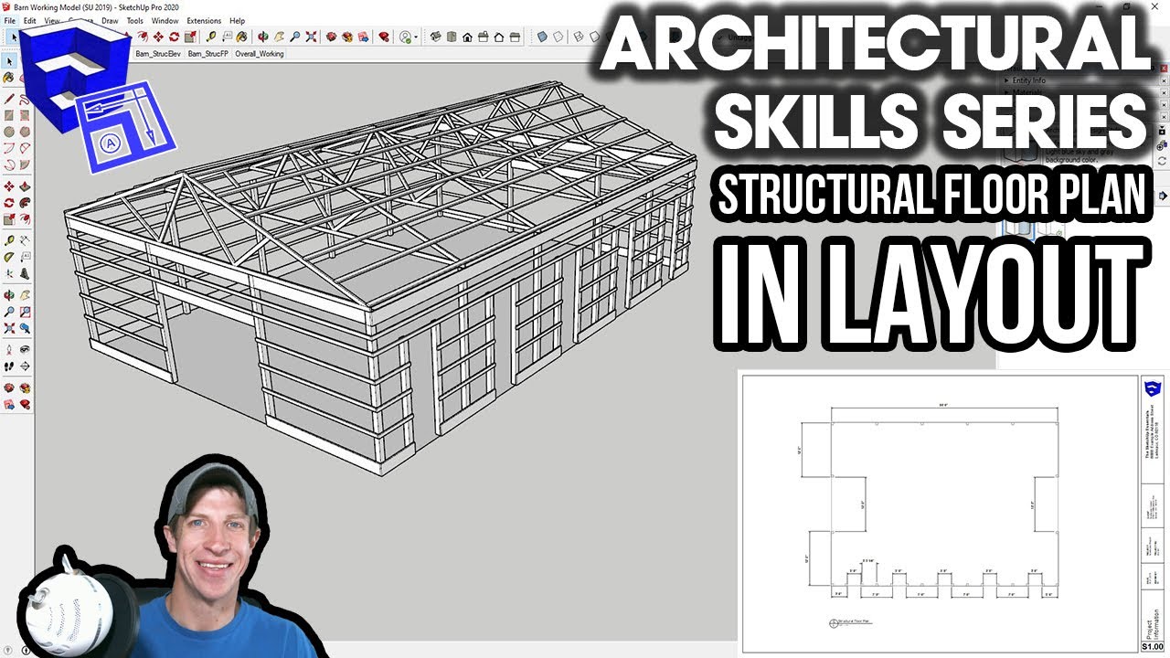 Structural Floor Plan IN LAYOUT - SketchUp Architectural Skills Series ...